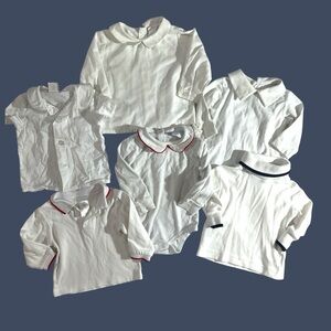 Baby boys lot of 6 boutiques brand Peter Pan collar tops 6mo